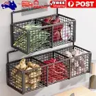 Wall Mount Storage Rack Kitchen Spice Racks Condiment Basket Bathroom Organizer