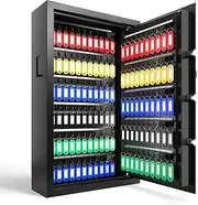 XDeer 72 Keys Key Lock Box Wall Mount with Deposit Key Slot & LED Light, Key Cabinet with Combo and Key Lock, Hotels & Office & Companies & Car Dealerships