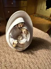 Egg Shaped Resin Adorable Nativity Scene