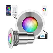 1.5 Inch LED RGBW Multicolor Inground Pool Light and Spa Light, IP68 Waterpro...