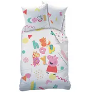 Peppa Pig Memphis Cotton Quilt Cover Set - Single Bed Size