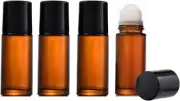 4PCS 50Ml Essential Oil Glass Roller Bottles, Empty Refillable Clear Roll-On Con