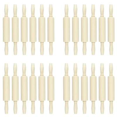 24 Pack Wood Small Rolling Pin for Kids, 7.9 Inch Kids Rolling Pin for Home K...