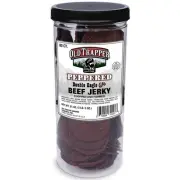 Double Eagle Beef Jerky, Peppered Flavor, 21oz. 80-Piece Jar, Natural Wood Sm...
