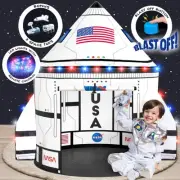 Space Shuttle Explorer Tent with Blast-Off Button, LED Lights & 3 Space Toys ...