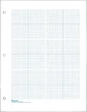 Geyer Instructional Products - 6 Grid Graph Paper, 1/8" Squares and Accentuated Axes, Double Sided, Blue Lined, 500 Sheet Ream, Three Hole Punched