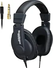 SOUNDWARRIOR SW-HP10LIVE, Closed-Back, Studio Quality Over-Ear Headphones, Wired, Detachable Cable, for EDM, Live Streaming, Navy Blue, Made in Japan