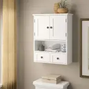 White Cottage Multi Drawer/Cabinet Wall Mounted Bathroom Storage FREE SHIPPING