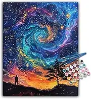 Paint by Numbers Kit for Adults Beginner - Starry Sky Acrylic Adult Paint by Number Kits on Canvas, Fantasy Landscape Watercolor Oil Paint by Number for Adults, Perfect for Home Decor Gift 16"x20"