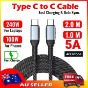 240W 100W USB C To Type C Cable Fast Charging Data for Samsung MacBook Laptop 2M