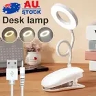 Flexible Clamp Clip-On LED Light Reading Table Desk Bed Bedside USB Night Lamp