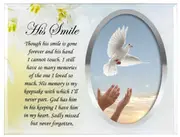 Memorial Plaque Photo Frame Holder Glass Dad Husband Sympathy Funeral Gift