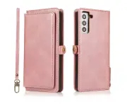 Wallet Case for Samsung Galaxy S21 Plus, Detachable Phone Case for Easy Portability (Pink)