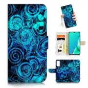 ( For Vivo Y01 ) Wallet Flip Case Cover AJ24319 Blue Abstract
