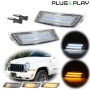 For 05-07 Jeep Liberty Clear Lens Front Corner Dynamic Amber LED Signal DRL Lamp (for: Jeep)