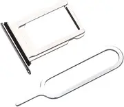 PEPLAYTAL 2PCS Sim Tray for with Ring Eject Pin Replacement Parts for Cell Phones Durable Silver Design Easy Installation Compatible with Iphonex