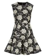 NWT Ted Baker Ornate Paisley Ruffle Hem Dress, Black Size 0/ US 2 $395.00