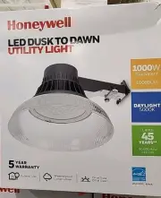 Honeywell Utility LED Outdoor Security Light, Dusk to Dawn 10000 Lumens