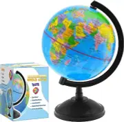 WORLD GLOBE EARTH Map Rotating Geography Ocean Classroom Learning Desktop 6.5
