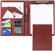 A4 Work Folder Clipboard Folder, Portfolio Holder Ring File Document Case Multi Pocket and Legal Pad for Business Organizer Interview and Meeting
