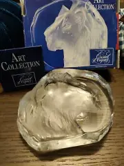 Made In France Cristal d'Arques 24% Lead Crystal Lion Paper Weight( Heavy