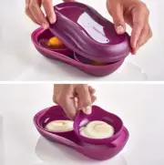 Tupperware Microwave Breakfast Maker Omelet Egg Cooker w/ Egg Inserts NEW!