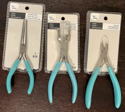 Lot of 3 Bead Landing Tools-side Cutter, Long Nose Plier, Nylon Jaw Forming Plie