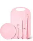 Kid-Safe Cooking Knife Set for Real Cooking with Cutting Board, Plastic Knives,