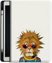 WunM Studio Case for Kindle Kindle Touch 2014 (Kindle 7 7Th Generation) Waterproof Kindle Paperwhite E-Reader Case, e-Book-Reader-Covers with Auto Sleep/Wake/Funny Cool Lion