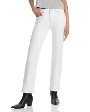 Re/Done Slim Straight Leg Jeans in White
