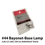 2-pk #44 Bayonet-Base Lamp, 6.3 volts, 250 ma, RadioShack® Brand 272-1108