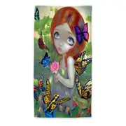 Fantasy Girl Butterfly Frog Daydreams and Frogs Beach Towels Medium Large Extra Large