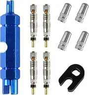 Selyse 10 Piece Valve Remover Tool Set for Presta and Schrader Valves, Bicycle Valve Adapters and Valve Caps for MTB & Road Bikes