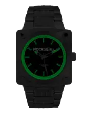 BRAND NEW IN BOX MENS Rockwell 747 Wrist Watch BLACK / GREEN SF-106 LIMITED RARE