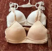 Danskin Girls 2 Bras Size 30A NEW Pink and White