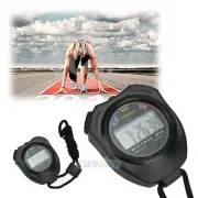 Handheld Digital LCD Chronograph Sports Stopwatch Counter Timer with Neck Strap