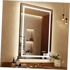LED Bathroom Mirror with Black Frame: 28"x36" Wall Mirrors with Lights Front