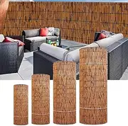 Bamboo Privacy Screen, Natural Reed Fence, 4FT X 16.4FT Bamboo Fencing Privacy Reed Screening, for Outdoor Privacy Screening, Sun Blocking, Decorative Divider(H1.83xL8m/H6xL26ft)