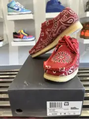 RARE 2019 Supreme X Clark Wallabee Red Bandana Paisley Print Originals Size 8