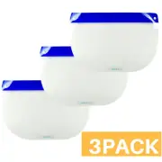 3x HQRP Safety Full Face Shield Protective Eyes Clear Anti-Fog Film Elastic Band