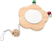 Happyyami Parrot Toys for Large Birds Bird Mirror Toy with Bell Decorative Interactive Pet Bird Toy for Cage