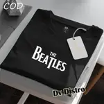 PUTIH T 恤 DISTRO THE BEATLES TEXT 白色優質圓領男童棉質精梳 30 年代上衣男士當代再次