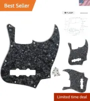 Durable 4Ply Black Pearl Pickguard for 4 String J Bass – Lightweight Design