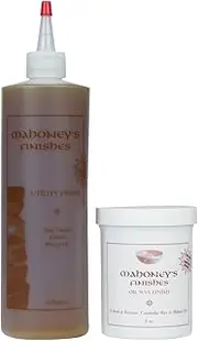 Mahoney's Finishes Walnut Oil and Wax Combo: Food Safe Wood Finish For Salad Bowls, Cutting Boards, Furniture a Fast Drying Utility Oil Wood Protectant