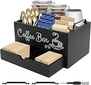 AwObEpl Coffee Condiment Organizer,Coffee Pods Holder,Countertop Coffee Bar Organizer,Coffee Bar Accessories Organizer,Coffee Organizer Station for Cups Coffee Pods Sugar
