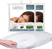 SafeRest Cotton Terry Pillow Protector, Breathable, Standard Pack of 2 - White