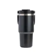 Portable Car Tumbler Cup with Lid and Straw Vacuum Insulated Water Bottle-Black