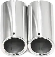 Car Exhaust Tip Compatible For BMW X7 G07 X5 G05 X6 G06 M40i M50i Exhaust Tips Muffler Stainless Steel Exhaust Tip 2019 To 2024 Nozzle(Silver-2 PCS)