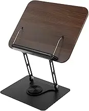 Book Stand for Reading, Foldable Reading Book Stand for Cookbooks Magazines 360 Degree Rotating Base Book Holder Stable Multifunctional Recipe Display Stand for Tablets Laptops (Black)