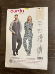Burda Pattern 6397 Unisex Hooded Jumpsuit / One-Piece Pajamas XS ~ XL Uncut